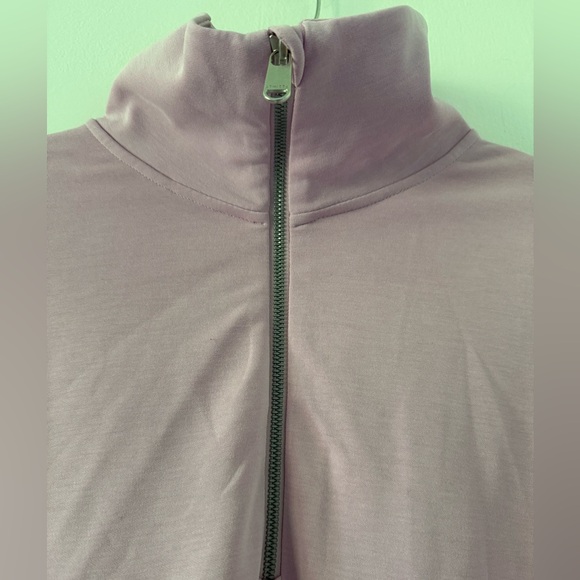 Athleta Seasoft 1/4 Zip Quarter-Zip Dusty Pink Sweatshirt EUC - Picture 3 of 4